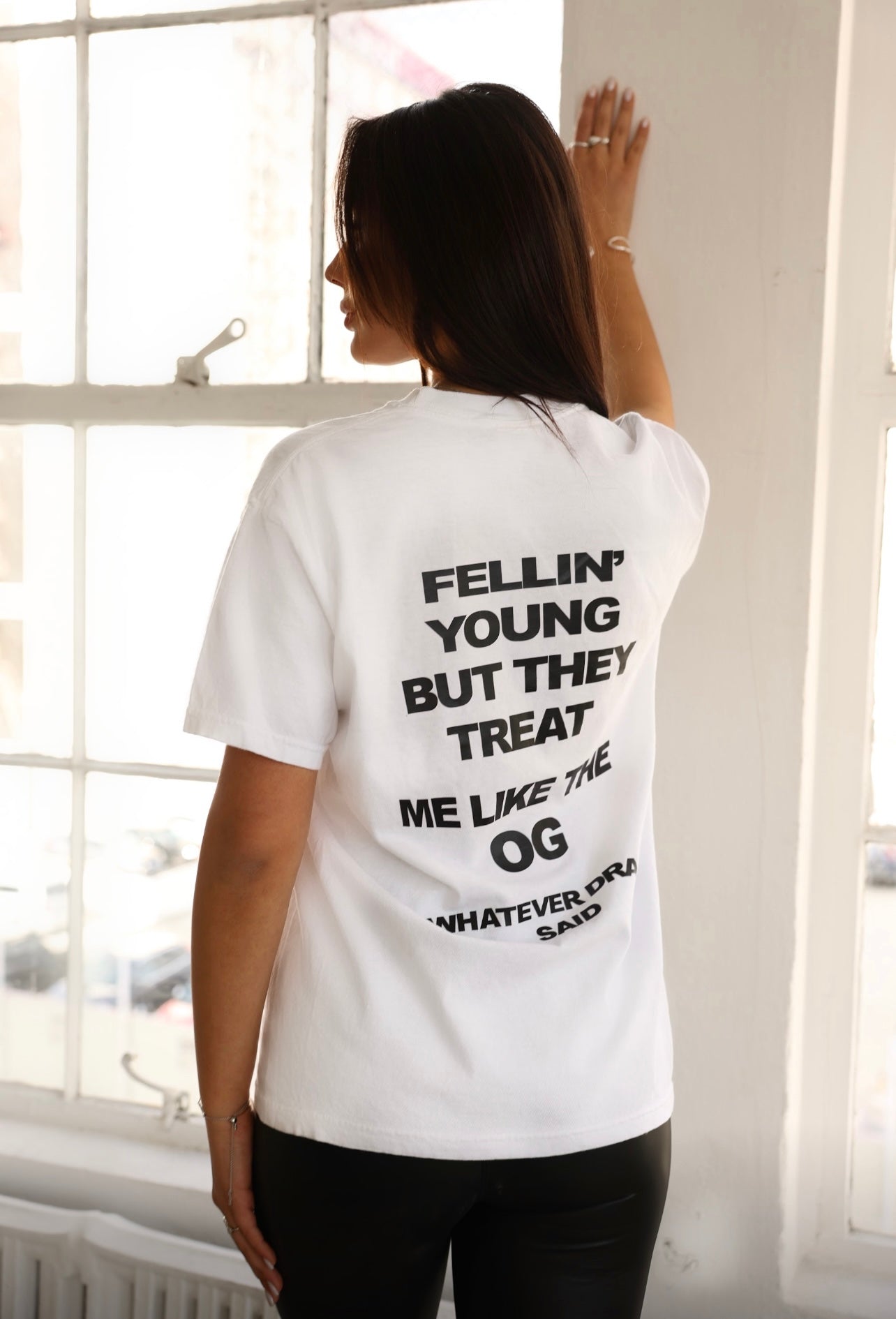 “Feeling Young” Oversized Unisex T-Shirt/ White